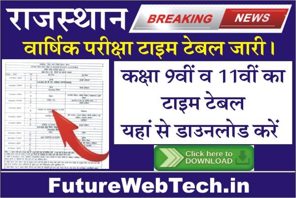 Rajasthan Yearly Exam Time Table 2023 in Hindi PDF Links, rajasthan common exam 2022-23, How To Download Rajasthan Yearly Exam Time Table 2023