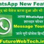 WhatsApp New Feature भारत में लॉन्च हुआ WhatsApp का शानदार फीचर Message Yourself, अब खुद को ही भेज सकेंगे मैसेज